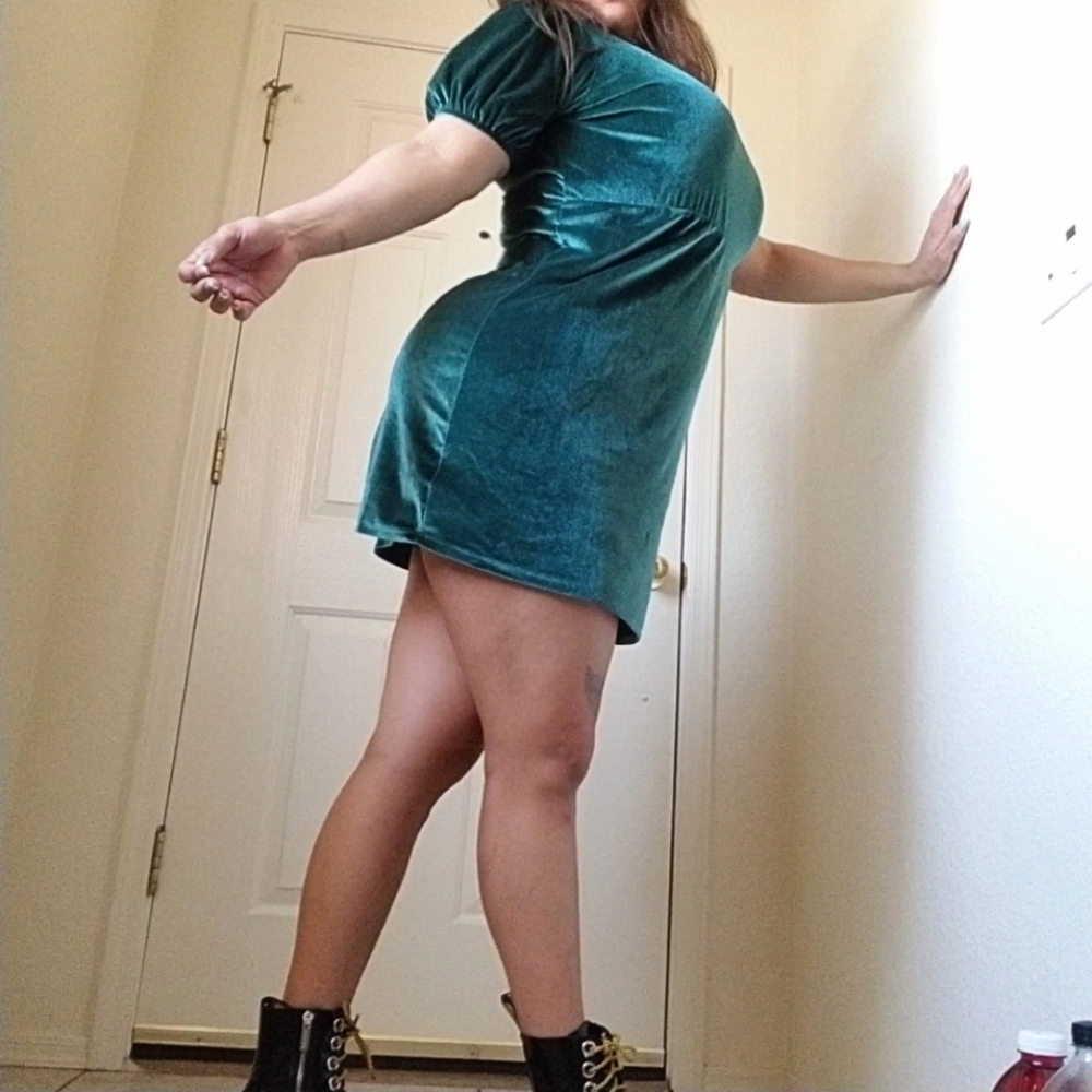 Plus size velvet mini dress